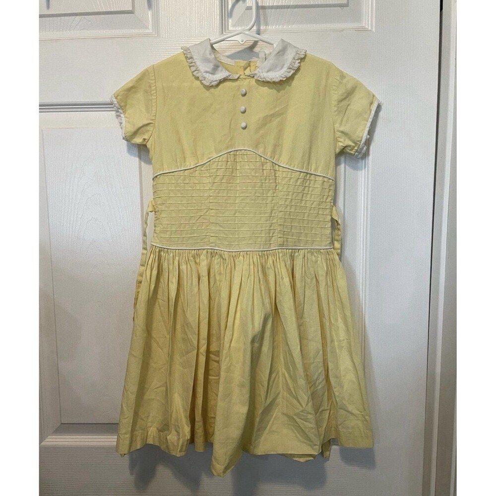 Vintage 1950s–1960s Cinderella Brand Yellow Girls Dress Size 6